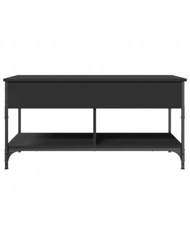 Tavolino da Salotto Nero 100x50x50cm Legno Multistrato Metallo