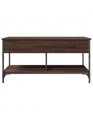 Tavolino Salotto Rovere Marrone 100x50x50cm Multistrato Metallo