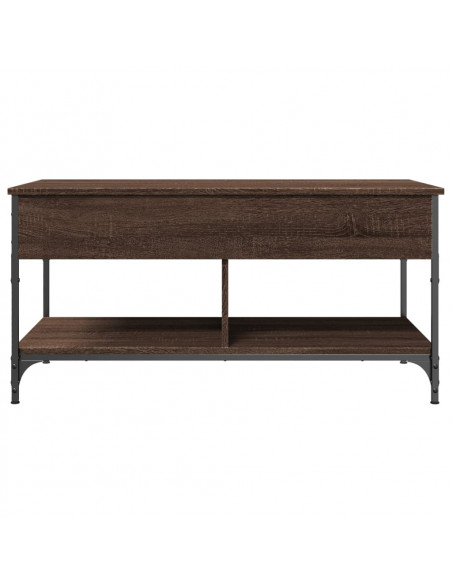Tavolino Salotto Rovere Marrone 100x50x50cm Multistrato Metallo