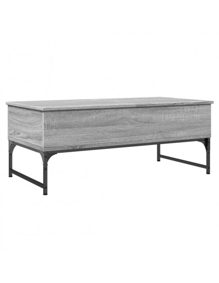 Tavolino Salotto Grigio Sonoma 100x50x40cm Multistrato Metallo