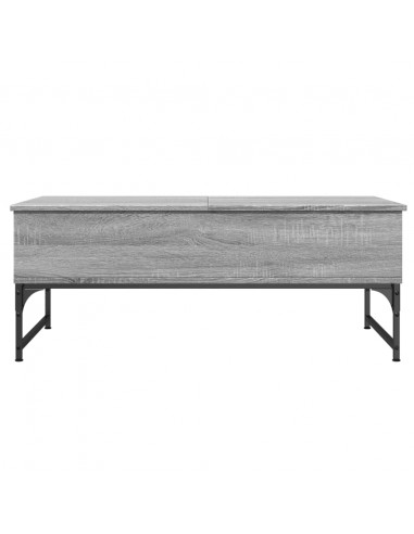Tavolino Salotto Grigio Sonoma 100x50x40cm Multistrato Metallo