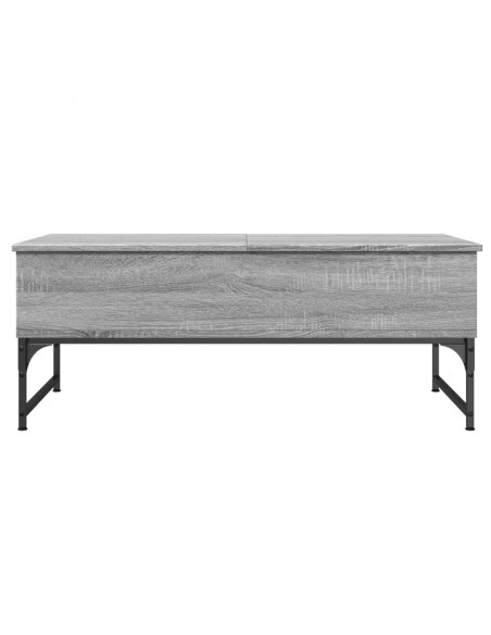 Tavolino Salotto Grigio Sonoma 100x50x40cm Multistrato Metallo