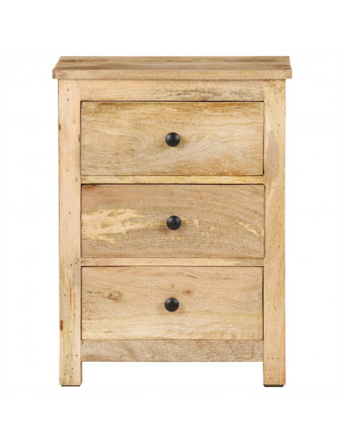 Comodino 45x35x60 cm in Legno Massello di Mango