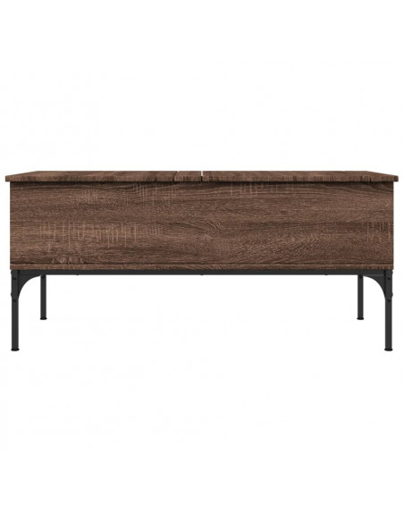 Tavolino Rovere Marrone 100x50x45cm Legno Multistrato e Metallo