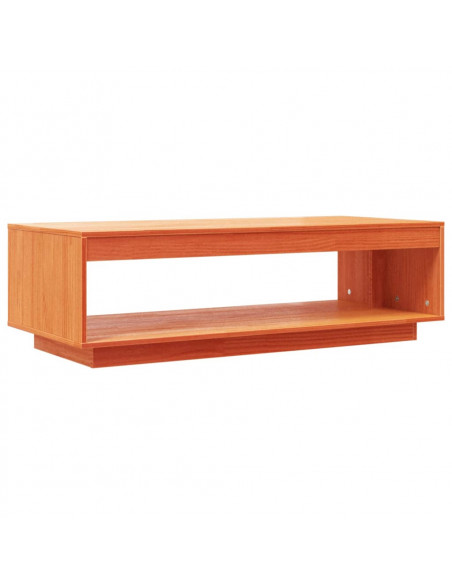 Tavolino da Salotto Marrone Cera 110x50x33,5cm Massello di Pino