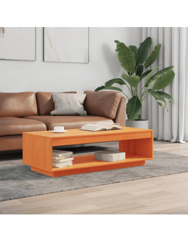 Tavolino da Salotto Marrone Cera 110x50x33,5cm Massello di Pino