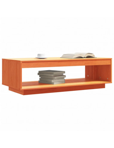 Tavolino da Salotto Marrone Cera 110x50x33,5cm Massello di Pino