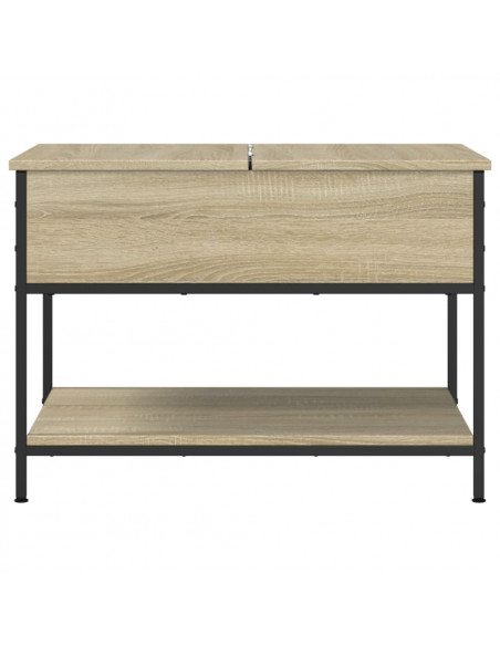Tavolino Salotto Rovere Sonoma 70x50x50 cm Multistrato Metallo