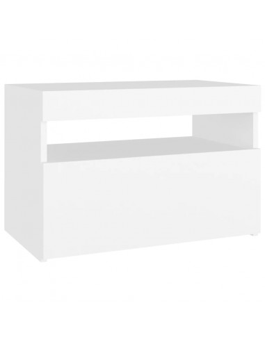 Comodini con Luci LED Bianco 60x35x40 cm in Legno Multistrato