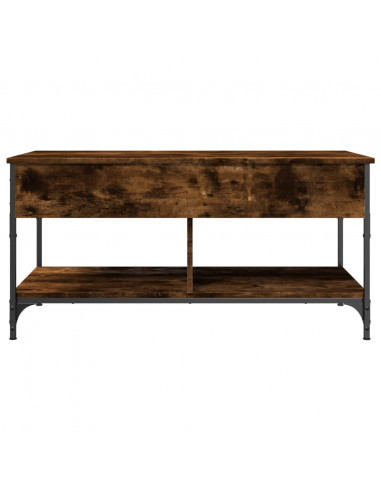 Tavolino Salotto Rovere Fumo 100x50x50 cm Multistrato e Metallo