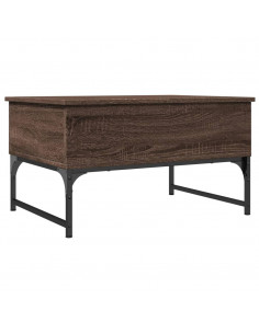 Tavolino Salotto Rovere Marrone 70x50x40cm Multistrato Metallo 2