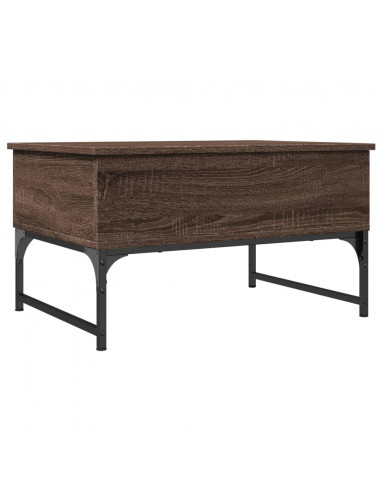 Tavolino Salotto Rovere Marrone 70x50x40cm Multistrato Metallo