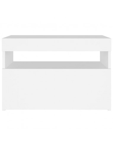 Comodini con Luci LED Bianco 60x35x40 cm in Legno Multistrato