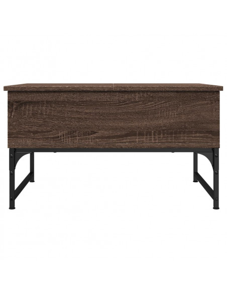 Tavolino Salotto Rovere Marrone 70x50x40cm Multistrato Metallo