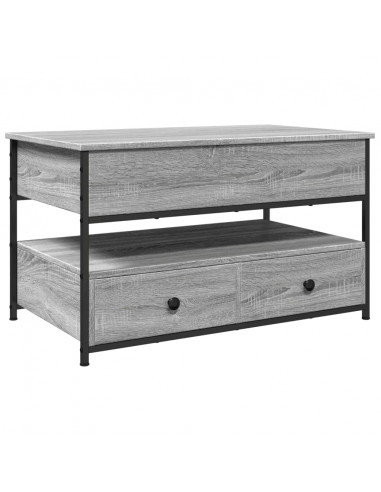 Tavolino Salotto Grigio Sonoma 85x50x50 cm Multistrato Metallo