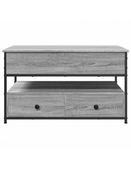 Tavolino Salotto Grigio Sonoma 85x50x50 cm Multistrato Metallo