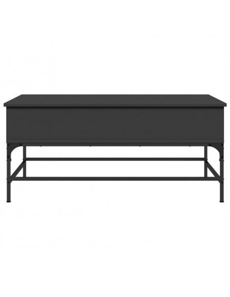 Tavolino Salotto Nero 100x50x45 cm Legno Multistrato e Metallo
