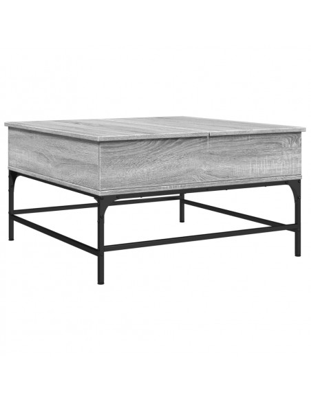 Tavolino Salotto Grigio Sonoma 80x80x45 cm Multistrato Metallo