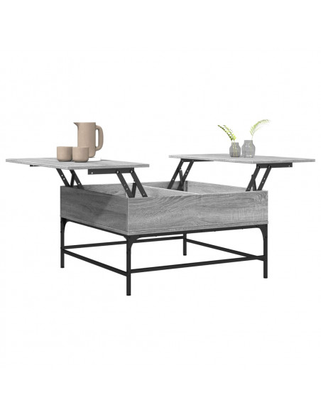 Tavolino Salotto Grigio Sonoma 80x80x45 cm Multistrato Metallo