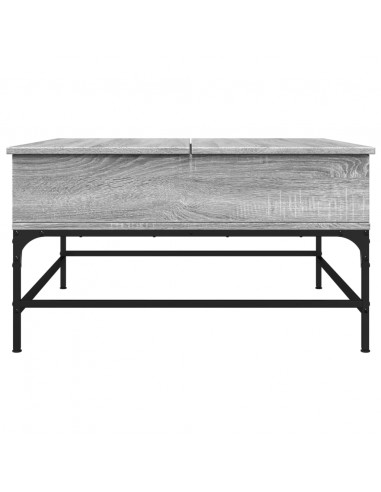 Tavolino Salotto Grigio Sonoma 80x80x45 cm Multistrato Metallo