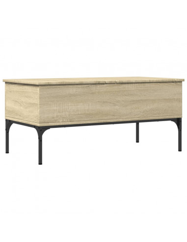 Tavolino Rovere Sonoma 100x50x45 cm Legno Multistrato e Metallo