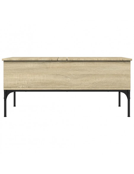 Tavolino Rovere Sonoma 100x50x45 cm Legno Multistrato e Metallo