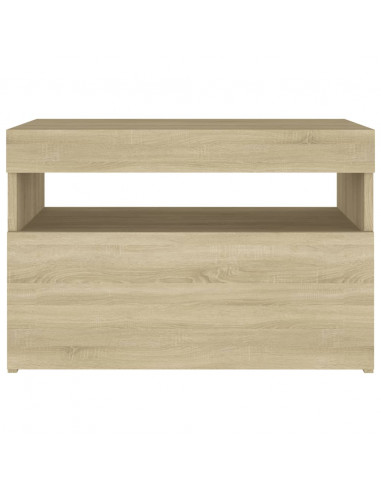 Comodini con Luci LED 2 pz Rovere Sonoma 60x35x40 cm