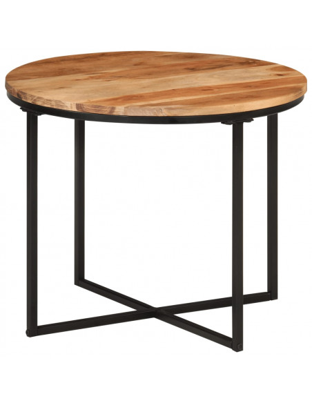 Tavolino Salotto 55x55x45cm in Legno Massello di Acacia e Ferro