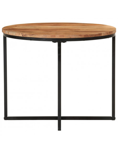 Tavolino Salotto 55x55x45cm in Legno Massello di Acacia e Ferro