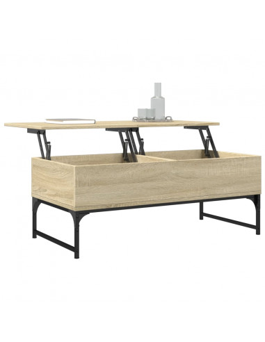 Tavolino Salotto Rovere Sonoma 100x50x40cm Multistrato Metallo