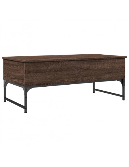 Tavolino Salotto Rovere Marrone 100x50x40cm Multistrato Metallo