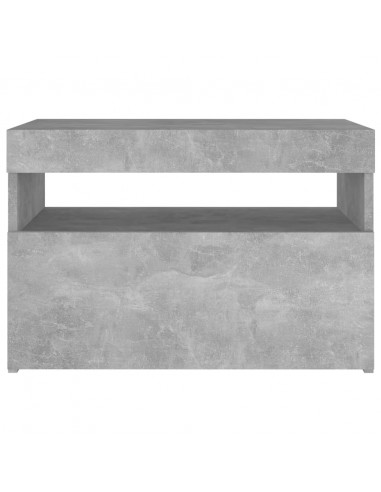 Comodini con Luci LED 2 pz Grigio Cemento 60x35x40 cm