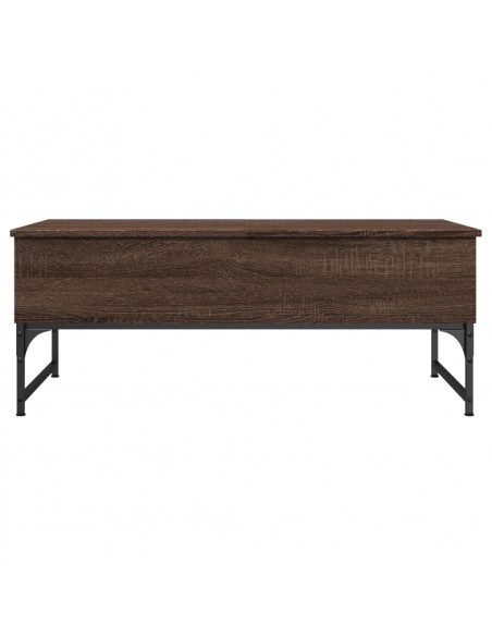Tavolino Salotto Rovere Marrone 100x50x40cm Multistrato Metallo