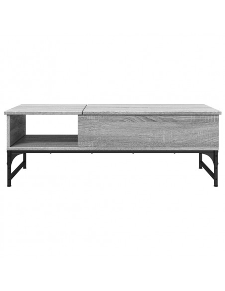 Tavolino Salotto Grigio Sonoma 100x50x35cm Multistrato Metallo
