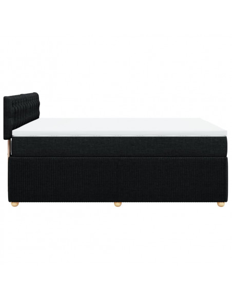 Giroletto a Molle con Materasso Nero 140x200 cm in Tessuto