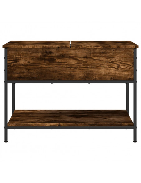 Tavolino Salotto Rovere Fumo 70x50x50 cm Multistrato e Metallo