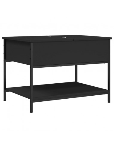 Tavolino da Salotto Nero 70x50x50cm Legno Multistrato Metallo