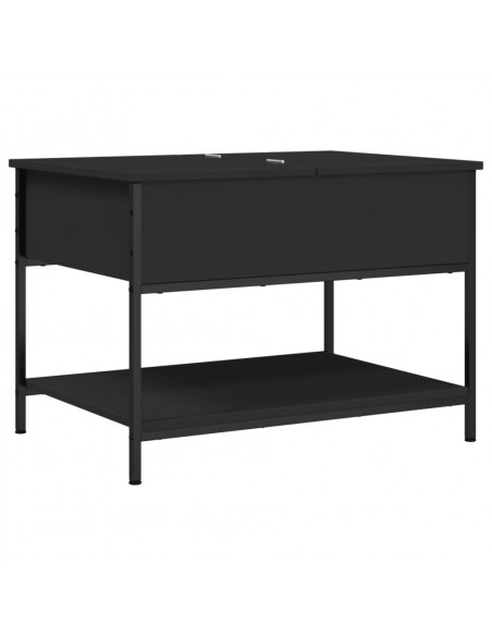 Tavolino da Salotto Nero 70x50x50cm Legno Multistrato Metallo
