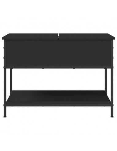 Tavolino da Salotto Nero 70x50x50cm Legno Multistrato Metallo