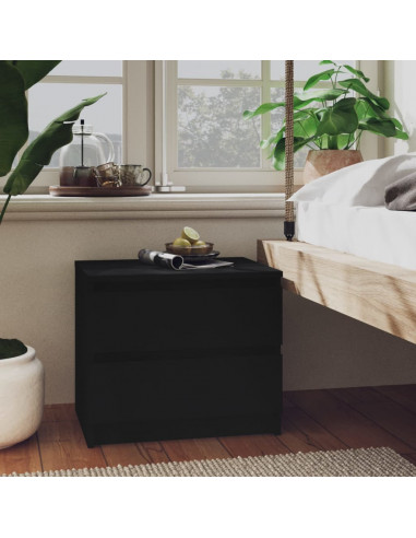 Comodini 2 pz Neri 50x39x43,5 cm in Legno Multistrato