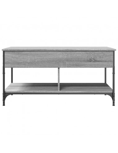 Tavolino Salotto Grigio Sonoma 100x50x50 cm Multistrato Metallo