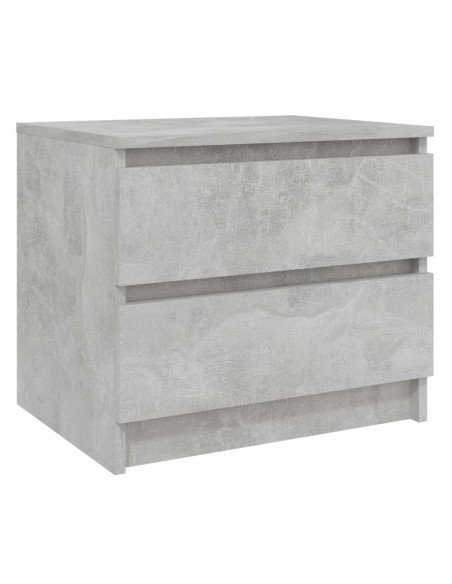 Comodino Grigio Cemento 50x39x43,5 cm in Legno Multistrato