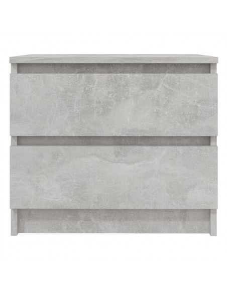 Comodino Grigio Cemento 50x39x43,5 cm in Legno Multistrato