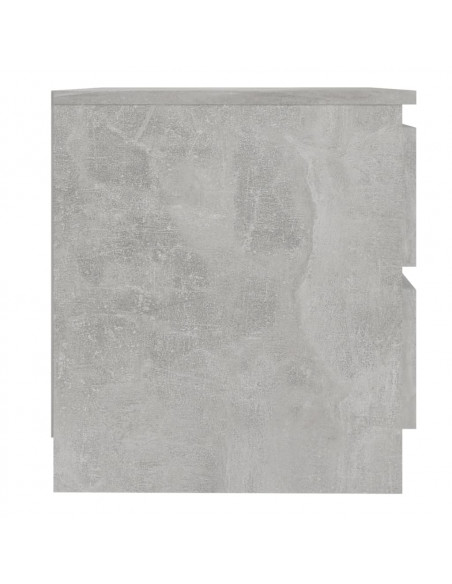 Comodino Grigio Cemento 50x39x43,5 cm in Legno Multistrato