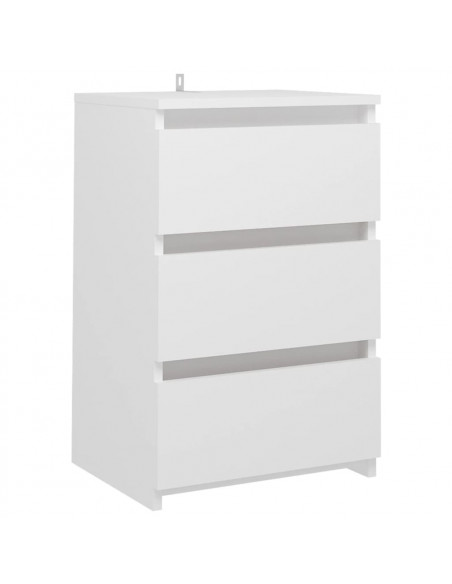 Comodini 2 pz Bianchi 40x35x62,5 cm in Legno Multistrato