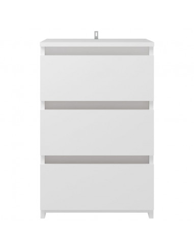 Comodini 2 pz Bianchi 40x35x62,5 cm in Legno Multistrato