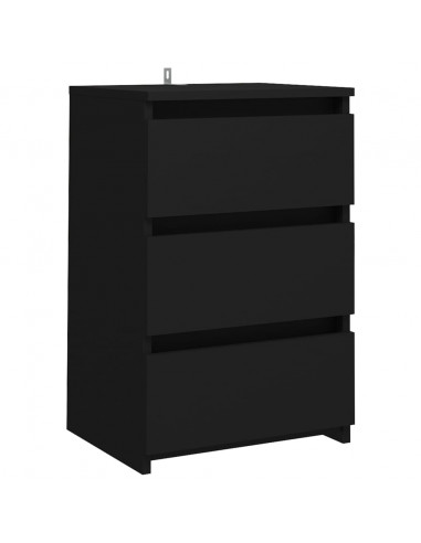 Comodini 2 pz Neri 40x35x62,5 cm in Legno Multistrato