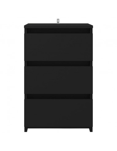 Comodini 2 pz Neri 40x35x62,5 cm in Legno Multistrato