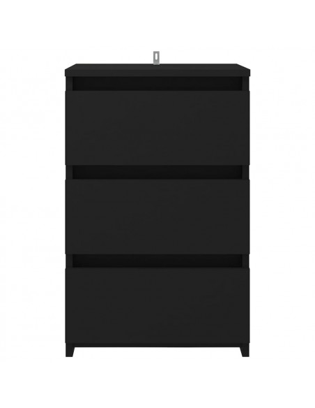 Comodini 2 pz Neri 40x35x62,5 cm in Legno Multistrato