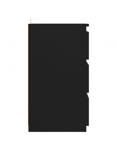 Comodini 2 pz Neri 40x35x62,5 cm in Legno Multistrato